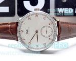 Copy IWC Portofino White Dial Brown Leather Strap Watch 40mm